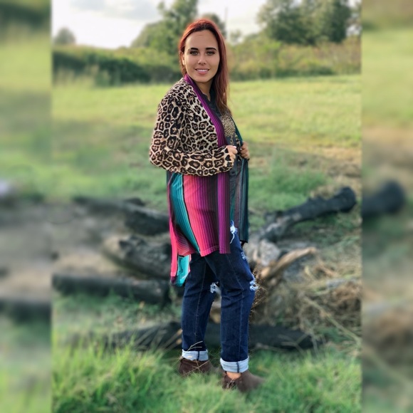Crazy Train Tops - Leopard and Serape Duster